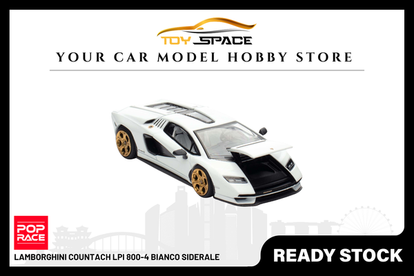 [POP RACE] 1:64 Lamborghini Countach LPI 800-4 Bianco Siderale