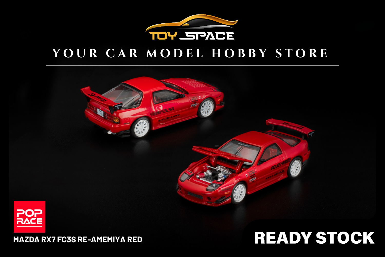 [POP RACE] 1:64 Mazda RX7 FC3S RE-Amemiya Red
