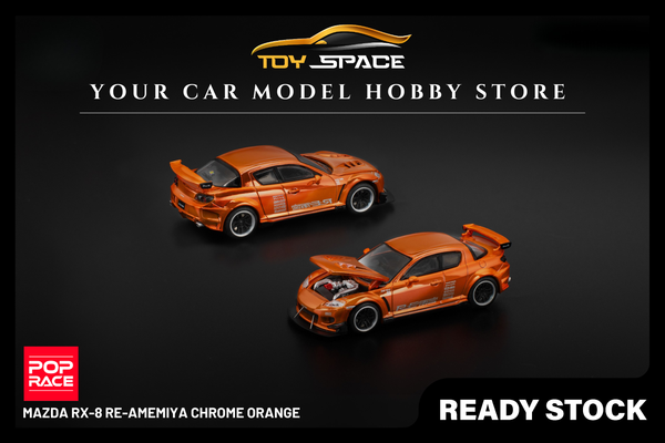 [POP RACE] 1:64 Mazda RX-8 RE-Amemiya Chrome Orange