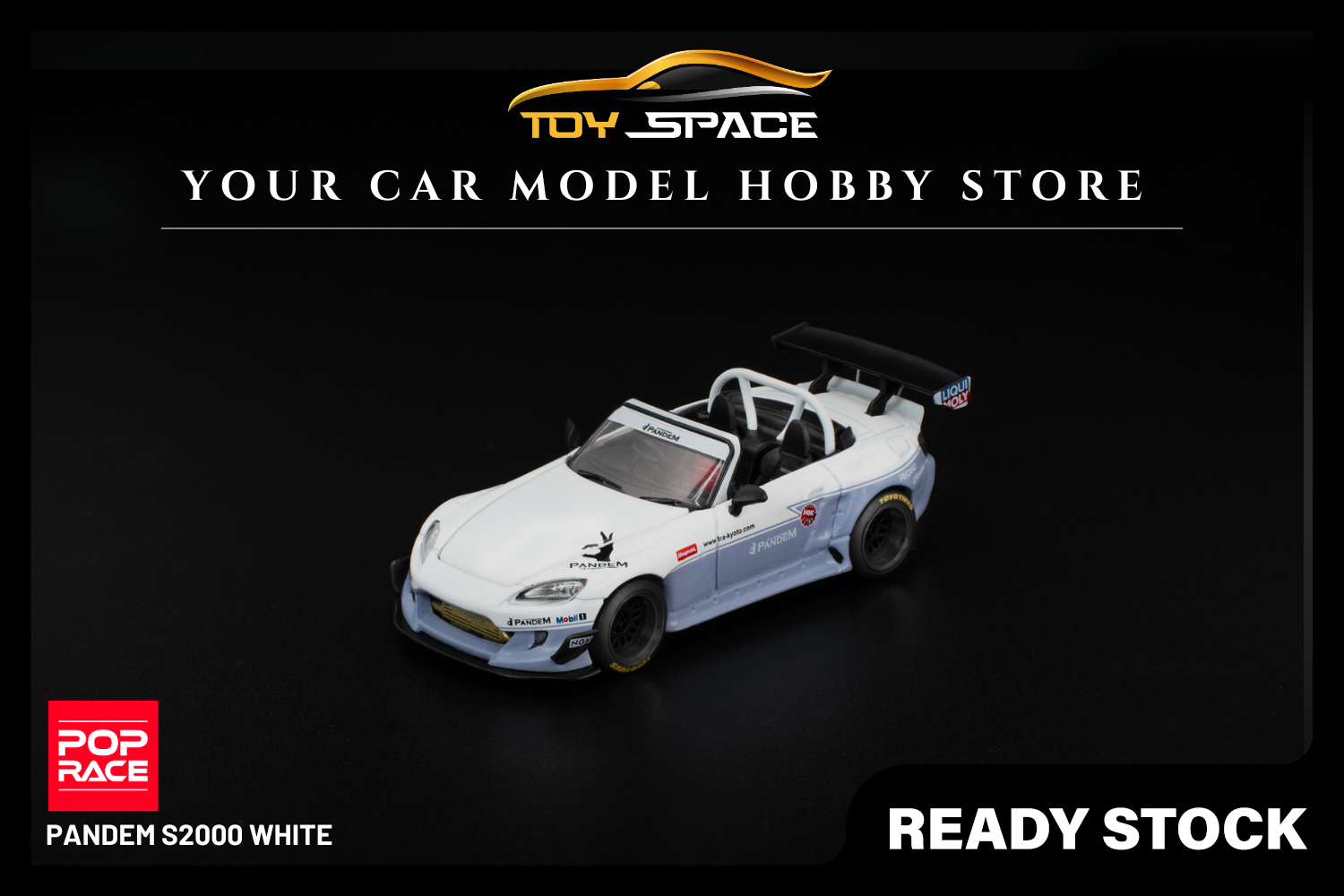 [POP RACE] 1:64 Pandem S2000 White - Toy Space Diecast Online Store Singapore