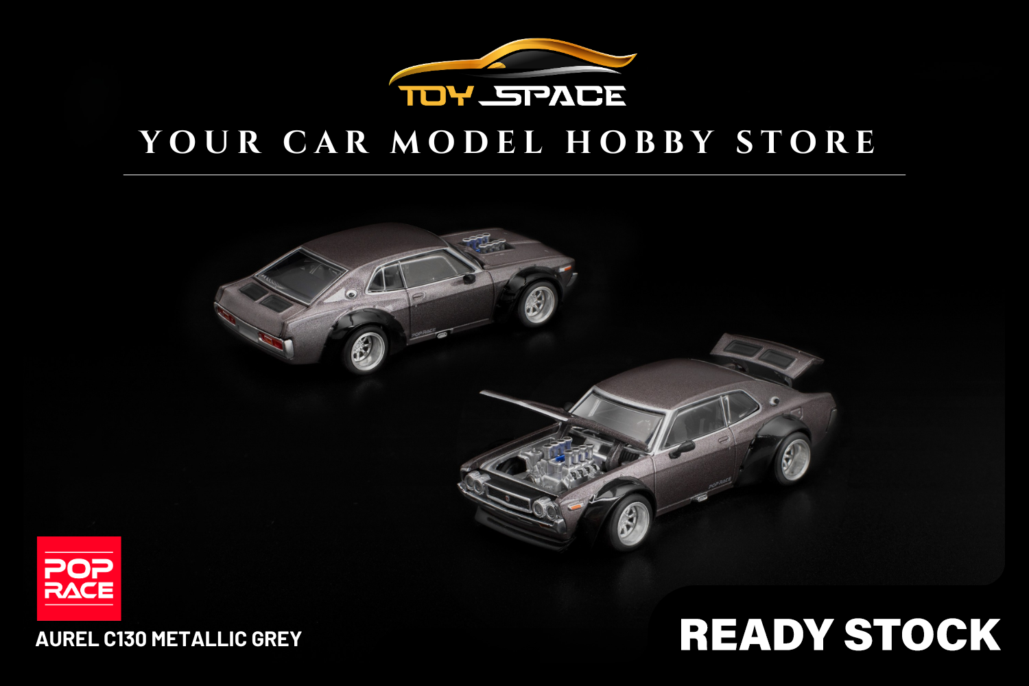 [POP RACE] 1:64 Aurel C130 Metallic Grey - Toy Space Diecast Online Store Singapore