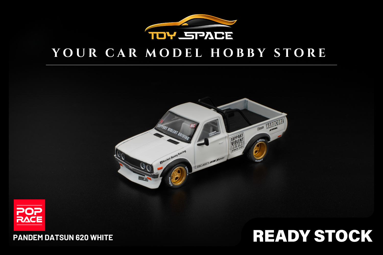 [POP RACE] 1:64 Pandem Datsun 620 White