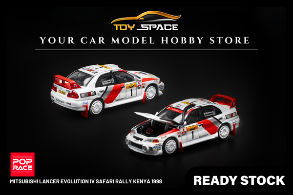 [POP RACE] 1:64 Mitsubishi Lancer Evolution IV Safari Rally Kenya 1998