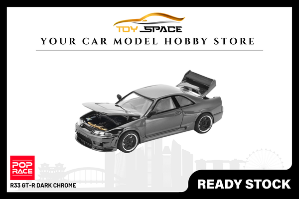 [POP RACE] 1:64 R33 GT-R Dark Chrome