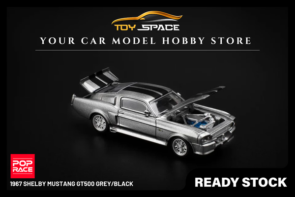 [POP RACE] 1:64 1967 Shelby Mustang GT500 Grey/Black