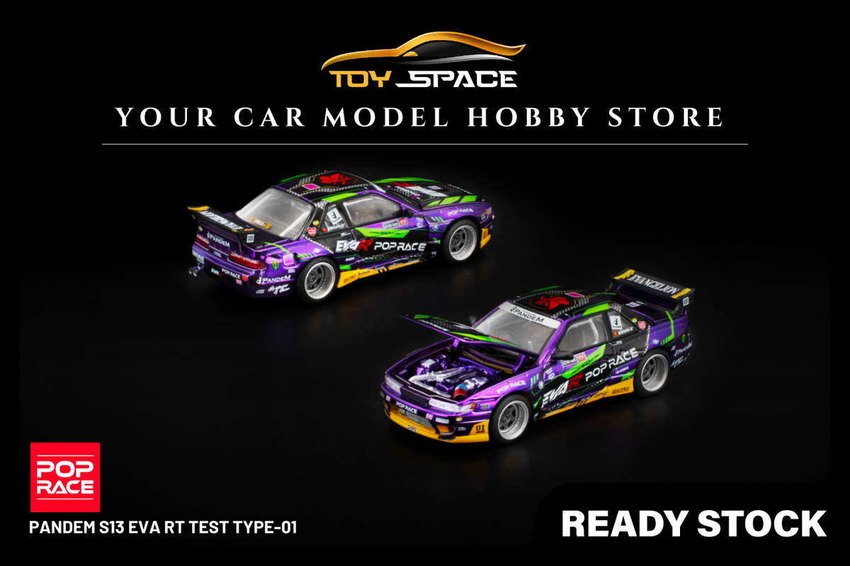 [POP RACE] 1:64 Pandem S13 Eva RT Test Type-01 - Toy Space Diecast Online Store Singapore