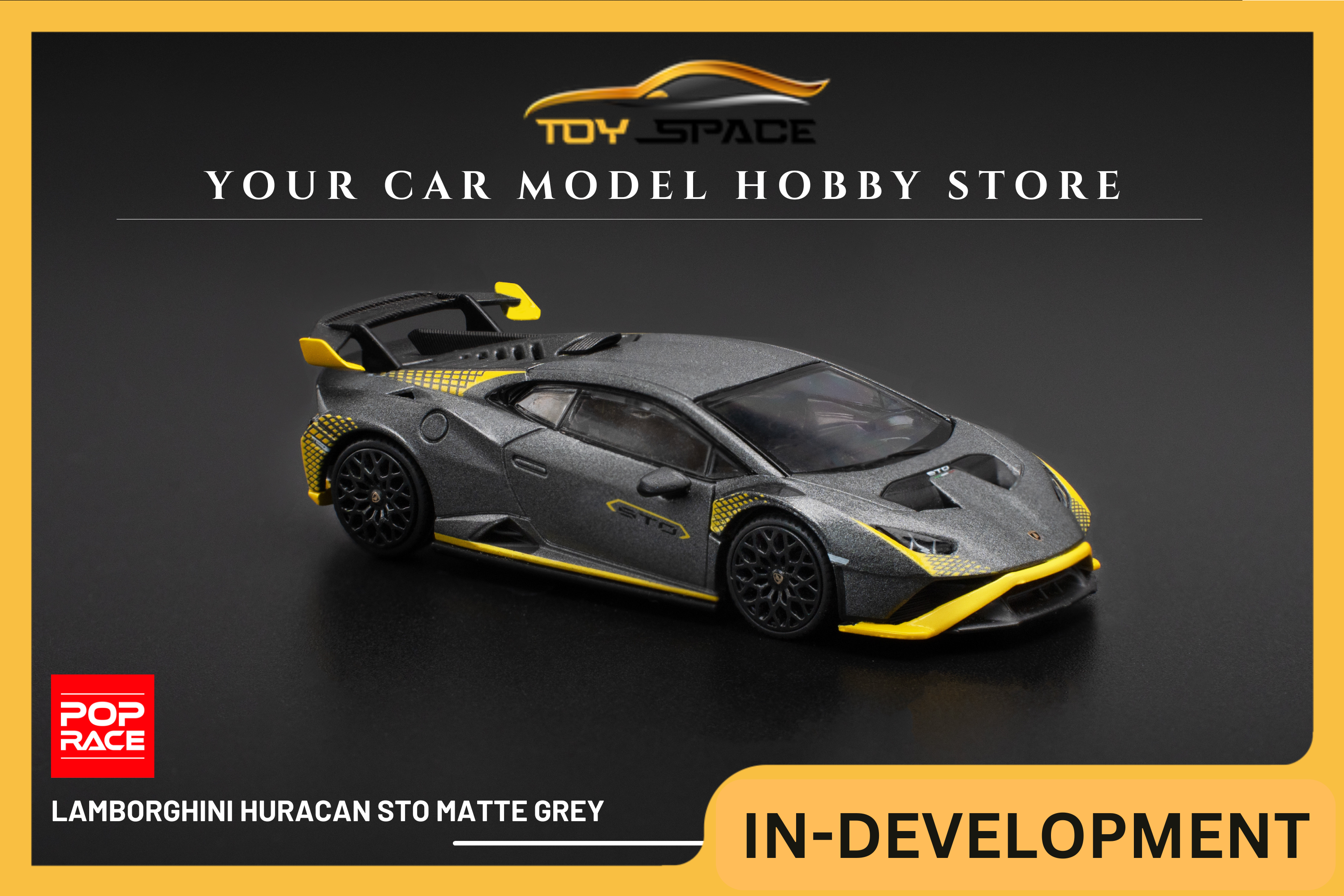 [POP RACE] 1:64 Lamborghini Huracan STO Matte Grey