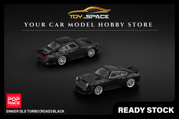[POP RACE] 1:64 Singer DLS Turbo (Road) Black - Toy Space Diecast Online Store Singapore