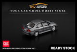 [POP RACE] 1:64 Mitsubishi Lancer Evolution IV Dark Grey - Toy Space Diecast Online Store Singapore