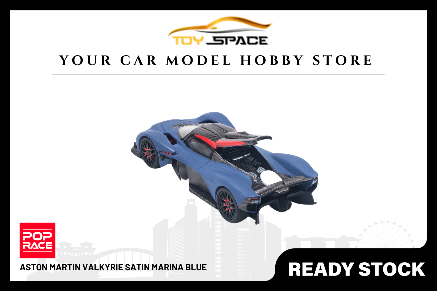 [POP RACE] 1/64 Aston Martin Valkyrie Satin Marina Blue