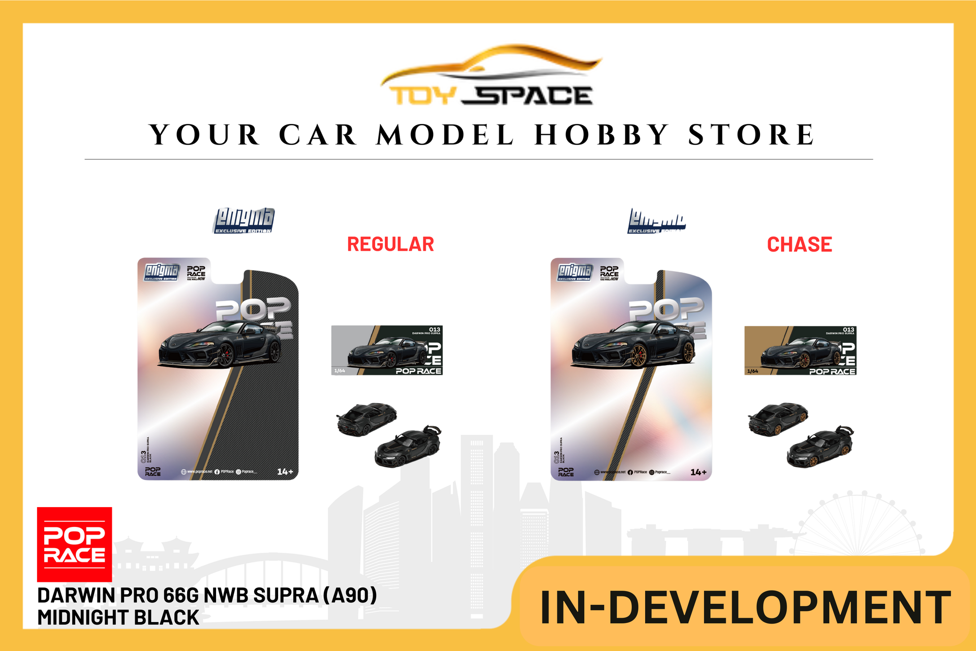 POP RACE] 1:64 Darwin Pro 66G NWB Supra (A90) Midnight Black