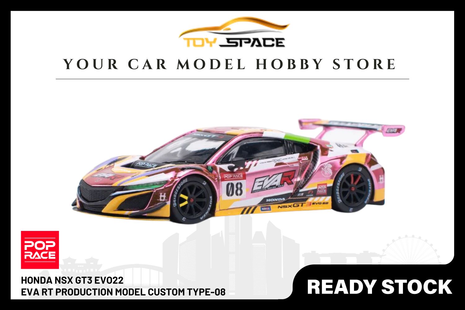 [POP RACE] 1/64 Honda NSX GT3 EVO22 EVA RT Production Model Custom Type-08