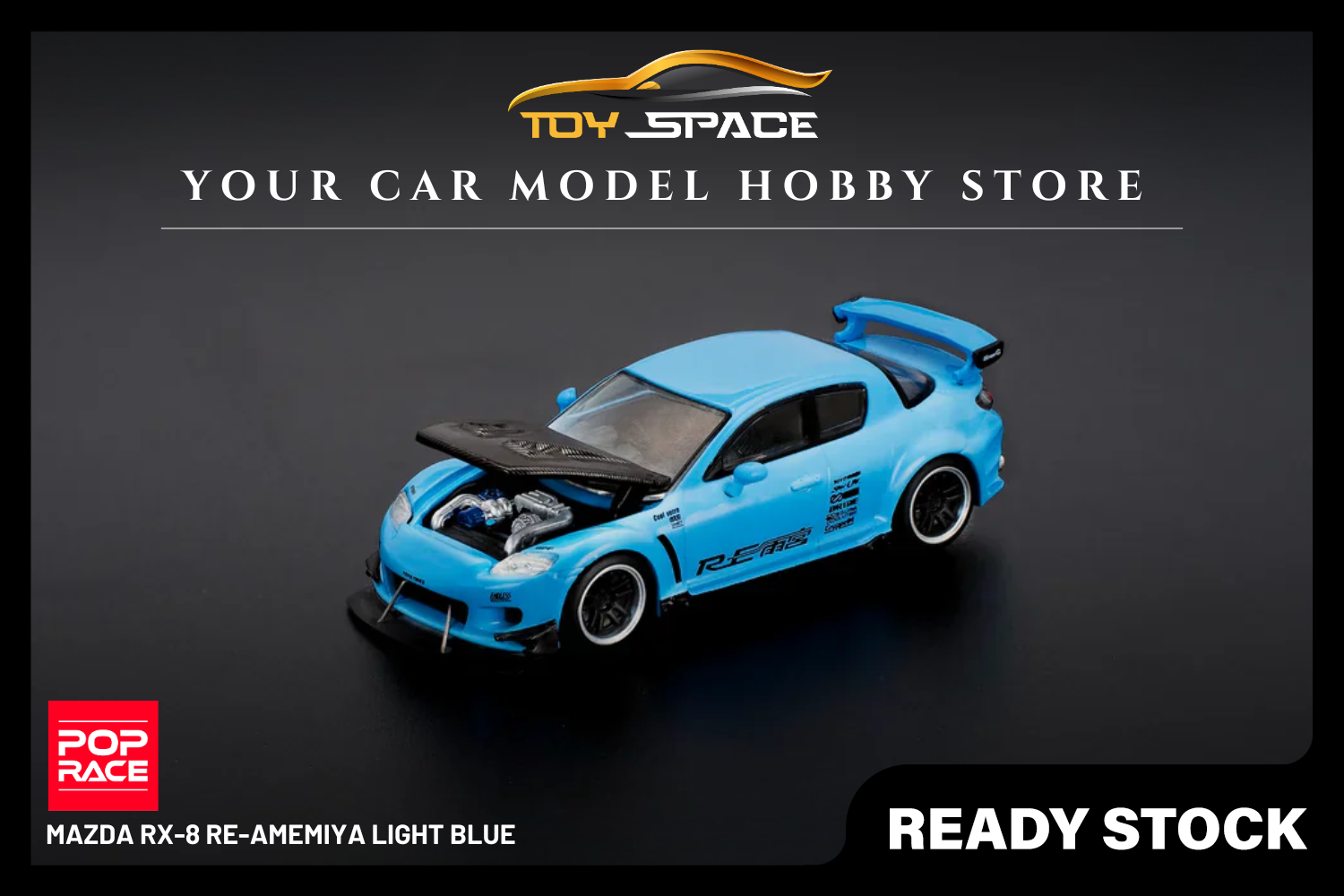 [POP RACE] 1:64 Mazda RX-8 Re-Amemiya Light Blue