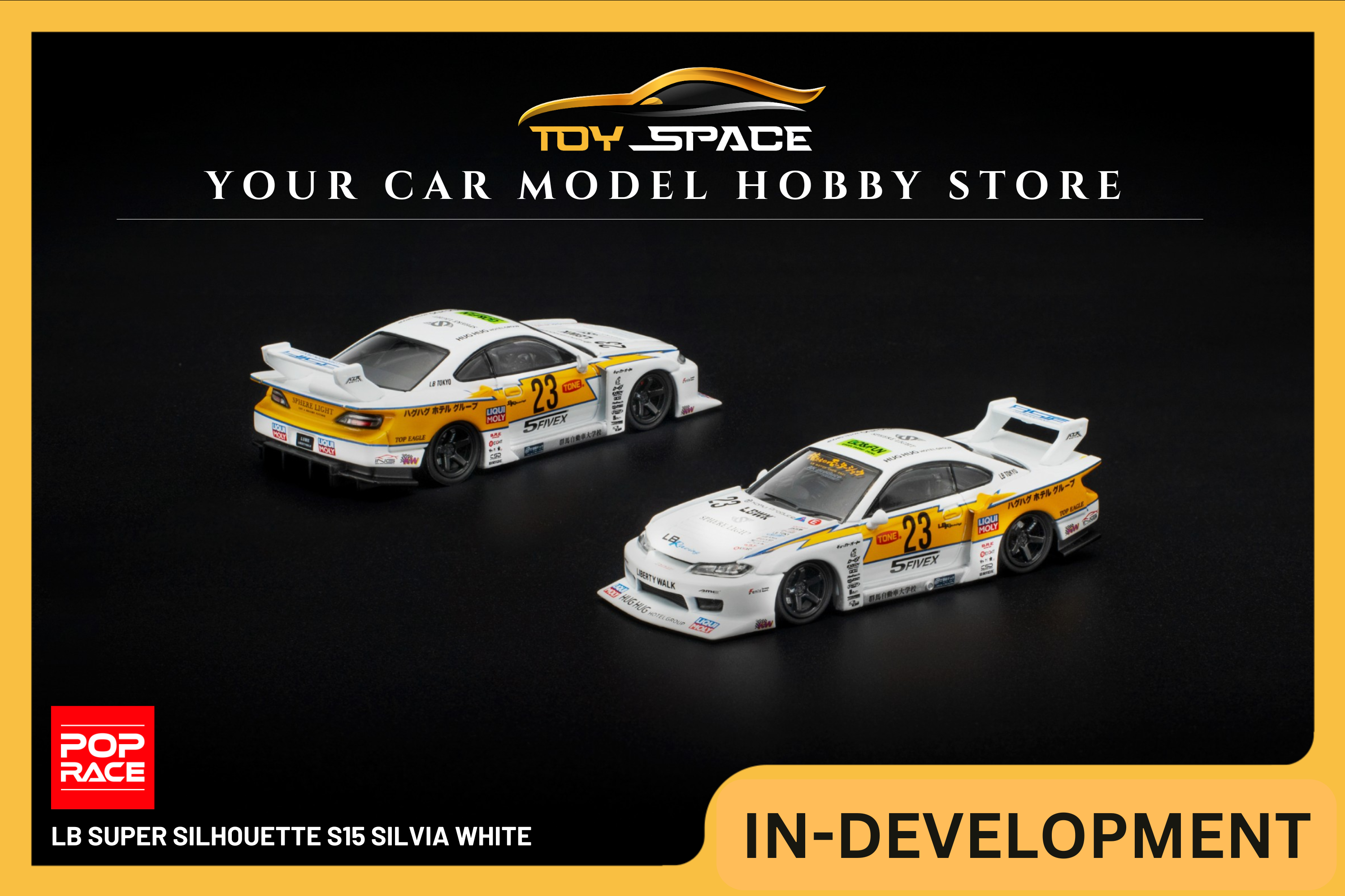 [POP RACE] 1:64 LB Super Silhouette S15 Silvia White - Toy Space Diecast Online Store Singapore