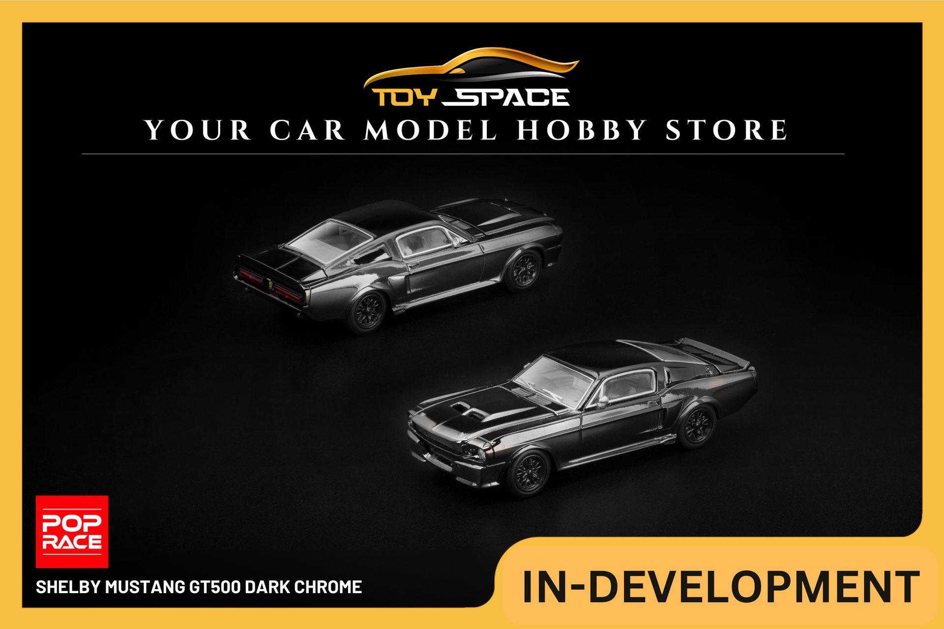 POP RACE] 1:64 Shelby Mustang GT500 Dark Chrome
