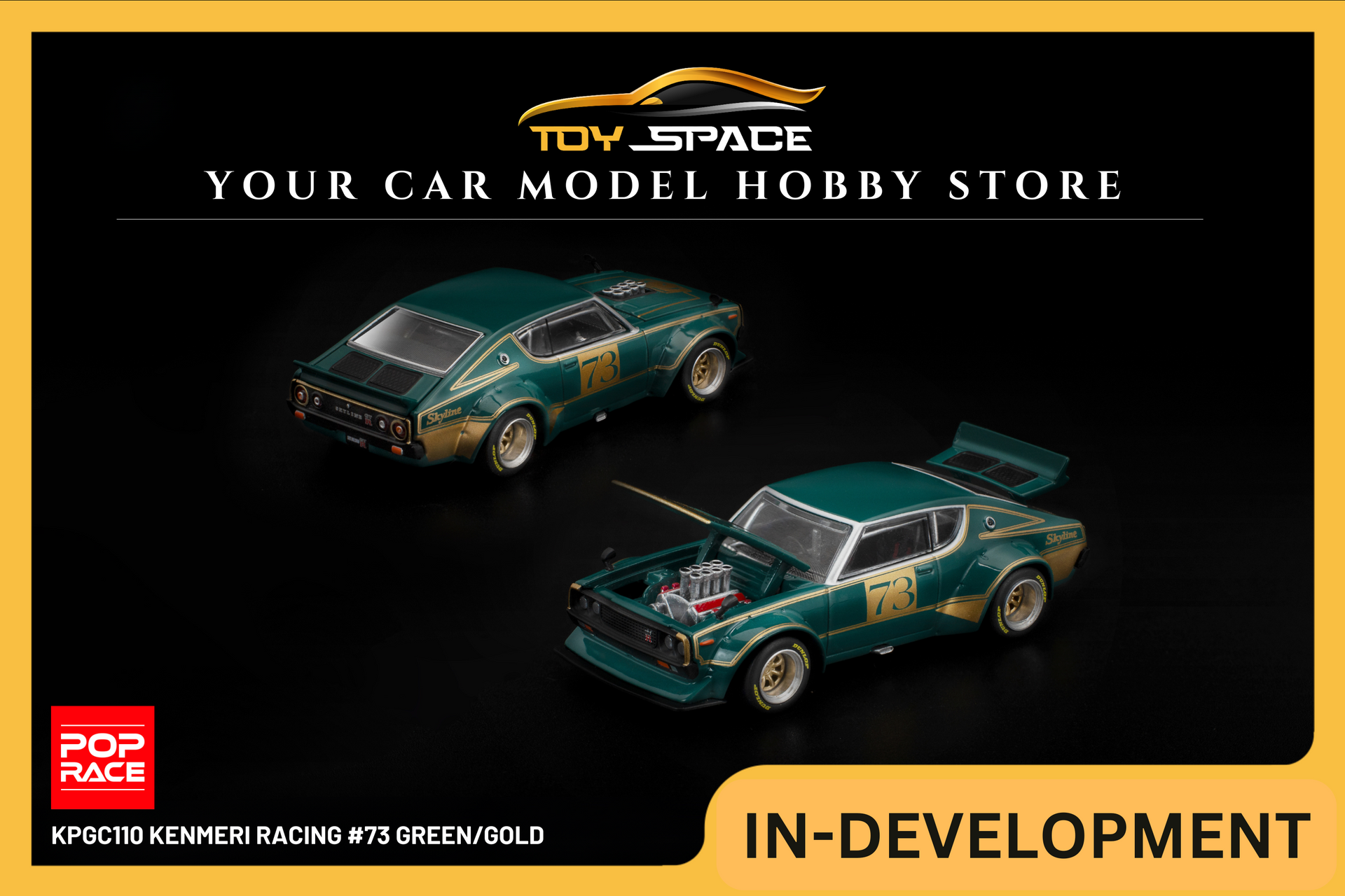 POP RACE] 1:64 KPGC110 Kenmeri Racing #73 Green/Gold