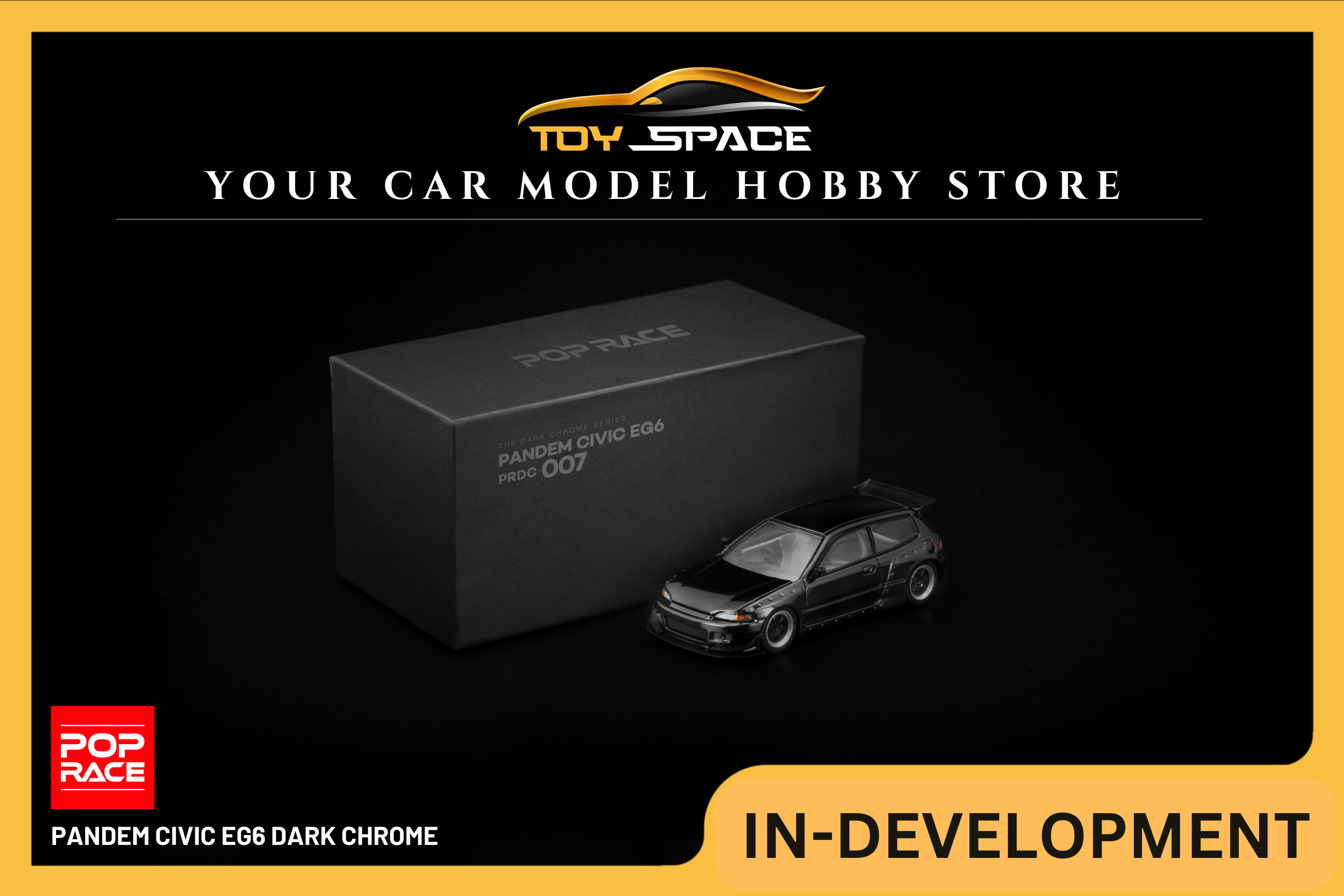 [POP RACE] 1:64 Pandem Civic EG6 Dark Chrome - Toy Space Diecast Online Store Singapore
