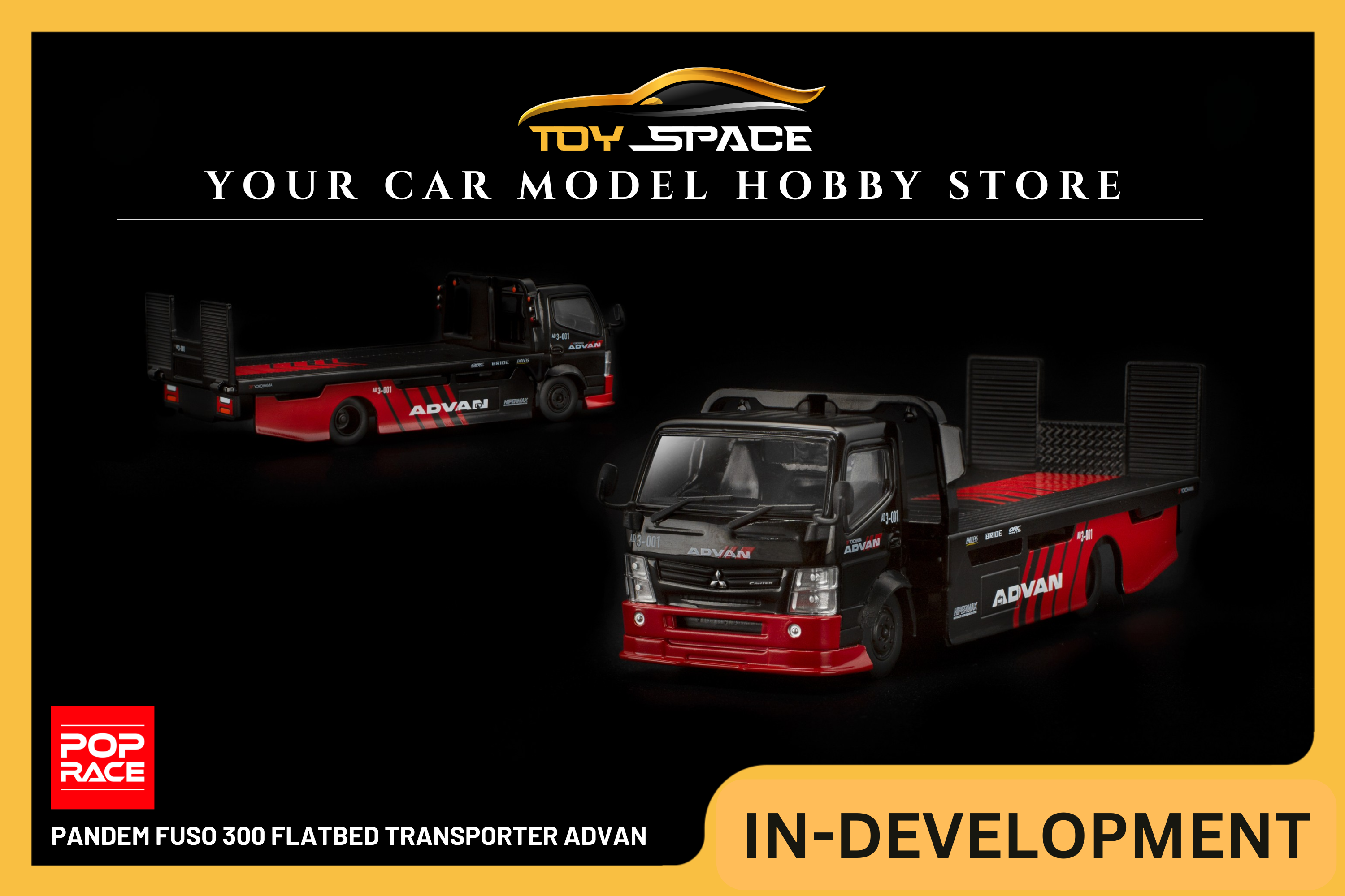 [POP RACE] 1:64 Pandem Fuso 300 Flatbed Transporter Advan