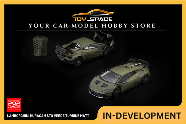 [POP RACE] 1:64 Lamborghini Huracan STO Verde Turbine Matt