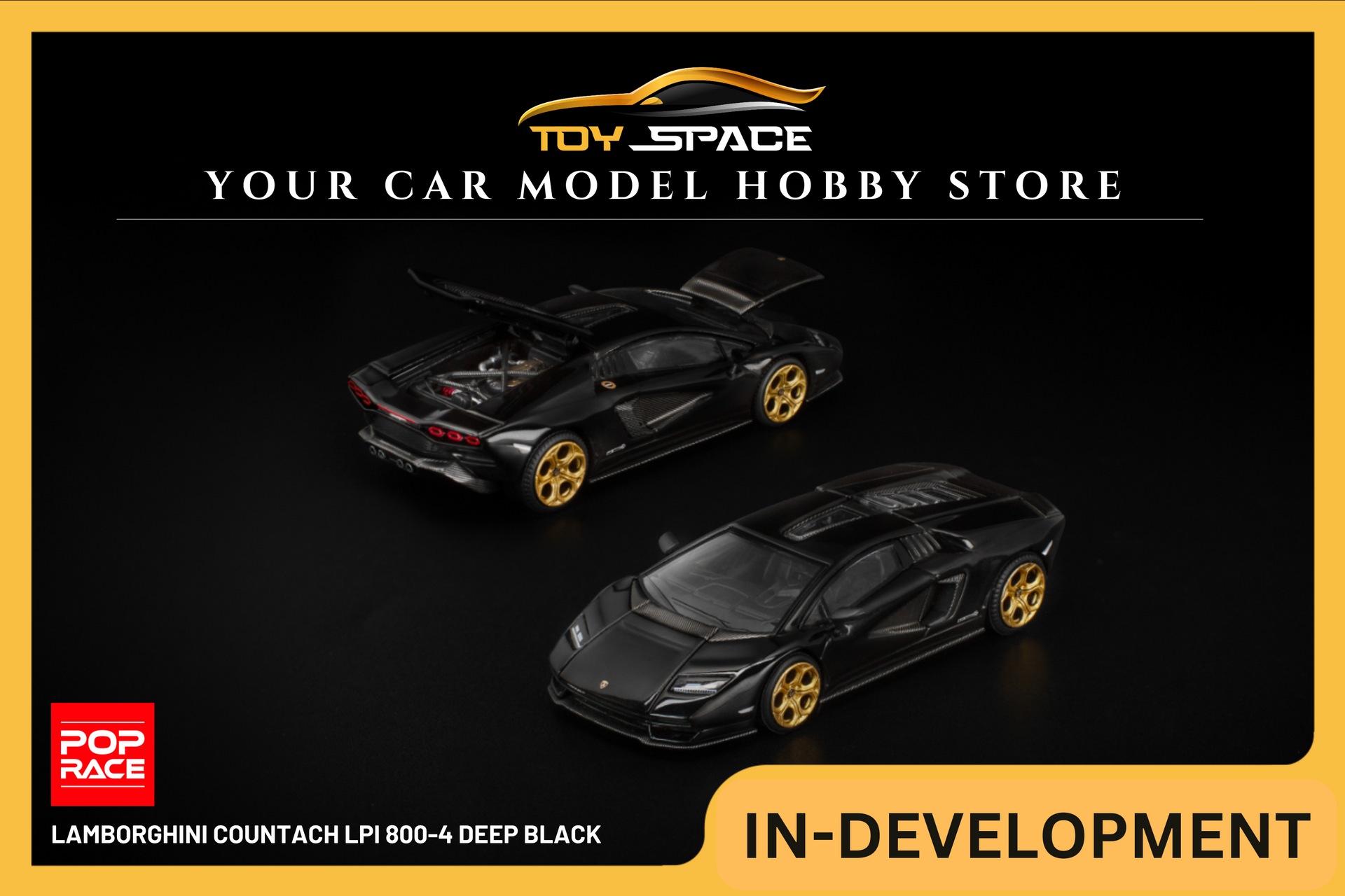 POP RACE] 1:64 Lamborghini Countach LPI 800-4 Deep Black