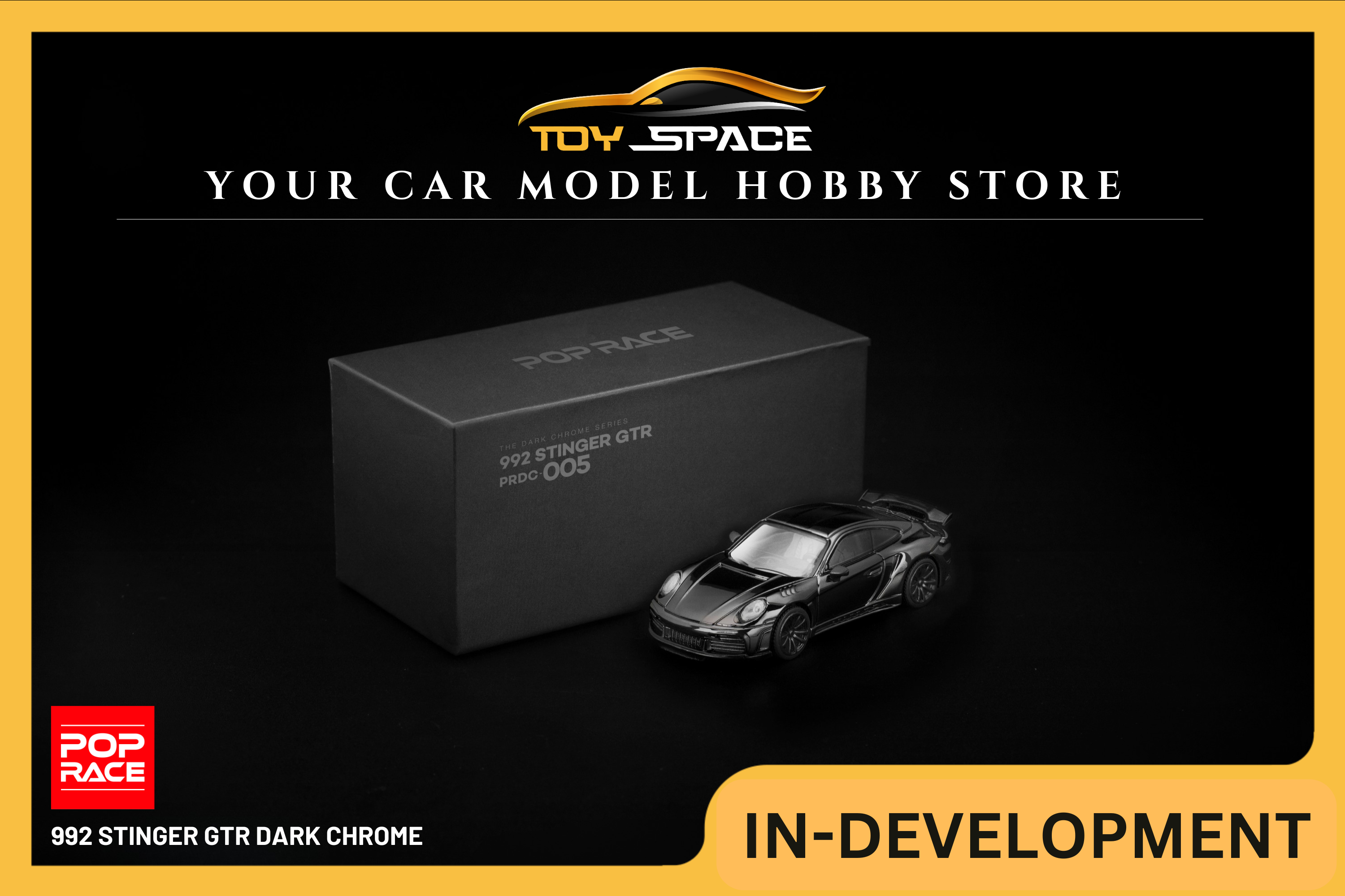 [POP RACE] 1:64 992 Stinger GTR Dark Chrome - Toy Space Diecast Online Store Singapore