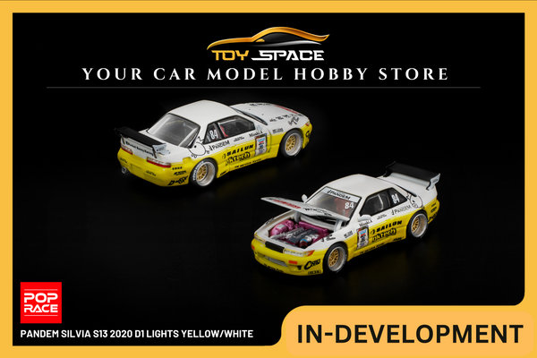 [POP RACE] 1:64 Pandem Silvia S13 2020 D1 Lights Yellow/White