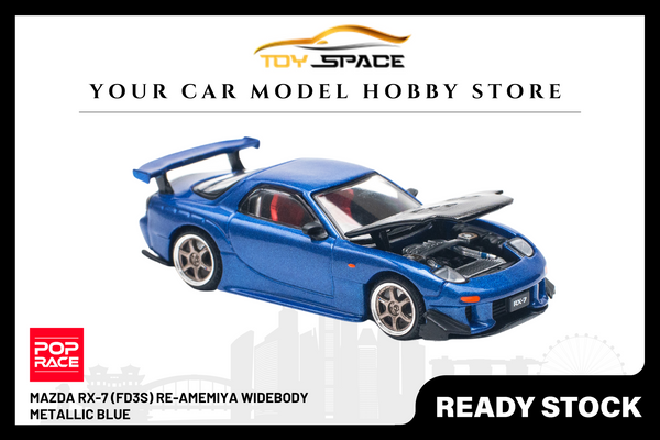 [POP RACE] 1/64 Mazda RX-7 (FD3S) RE-AMEMIYA Widebody Metallic Blue