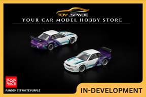 [POP RACE] 1:64 Pandem S13 White Purple - Toy Space Diecast Online Store Singapore