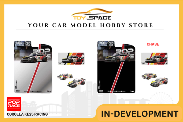 [POP RACE] 1:64 Corolla KE25 Racing - Toy Space Diecast Online Store Singapore