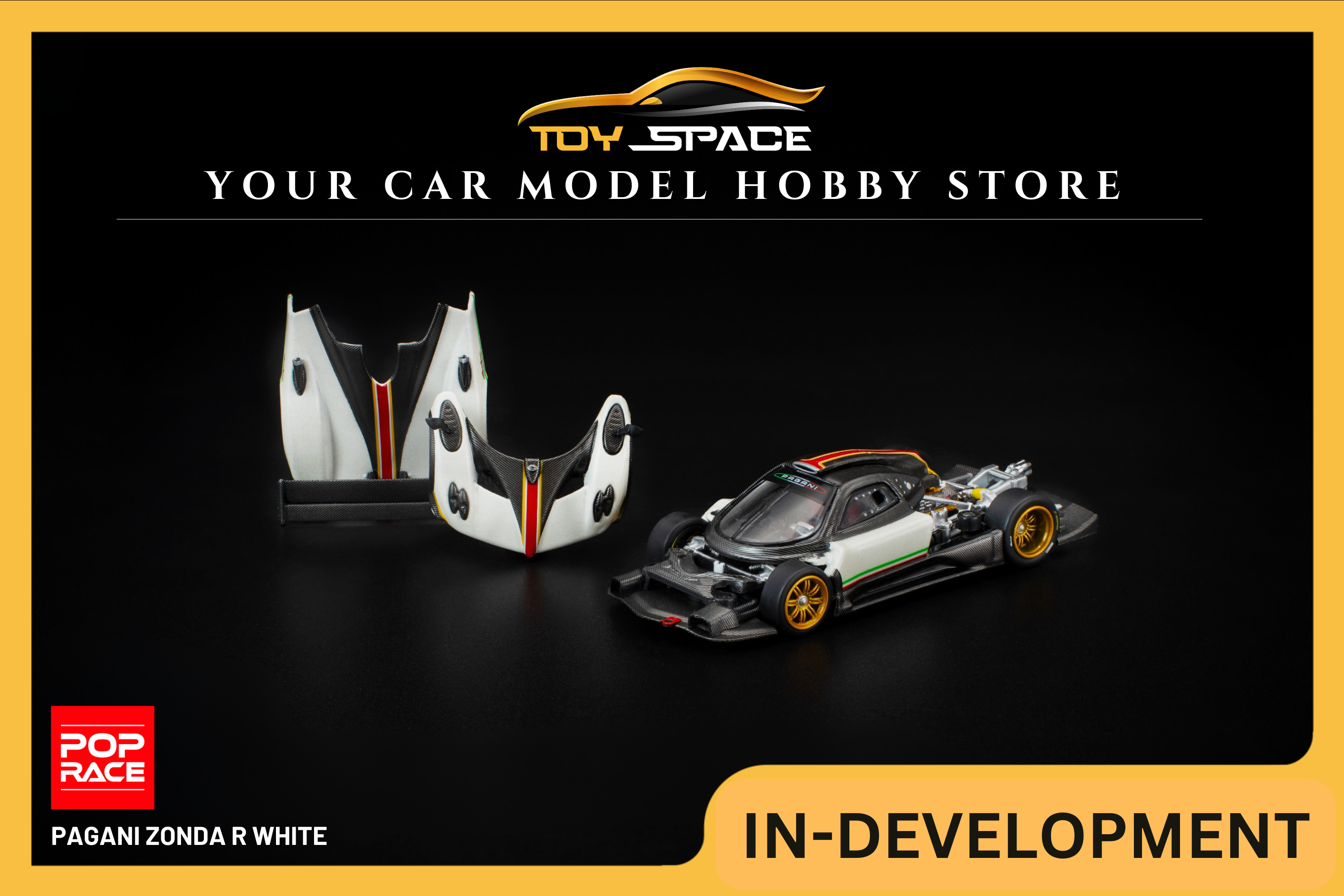[POP RACE] 1:64 Pagani Zonda R White - Toy Space Diecast Online Store Singapore