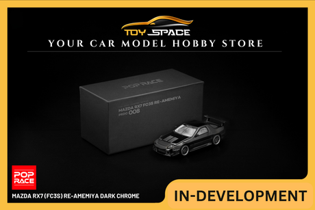 [POP RACE] 1:64 Mazda RX7 (FC3S) RE-Amemiya Dark Chrome - Toy Space Diecast Online Store Singapore