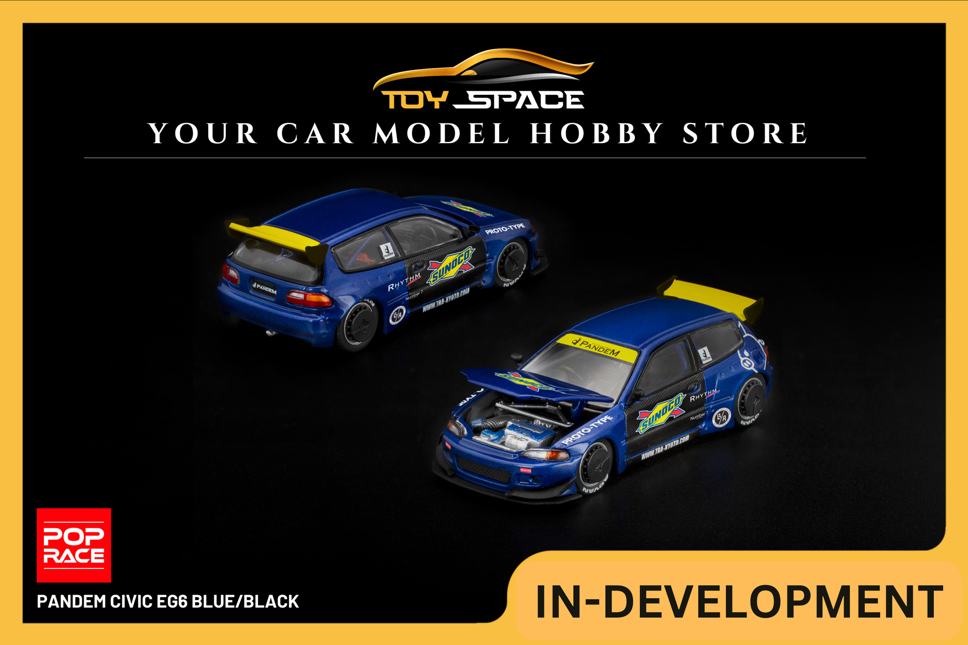 POP RACE] 1:64 Pandem Civic EG6 Blue/Black