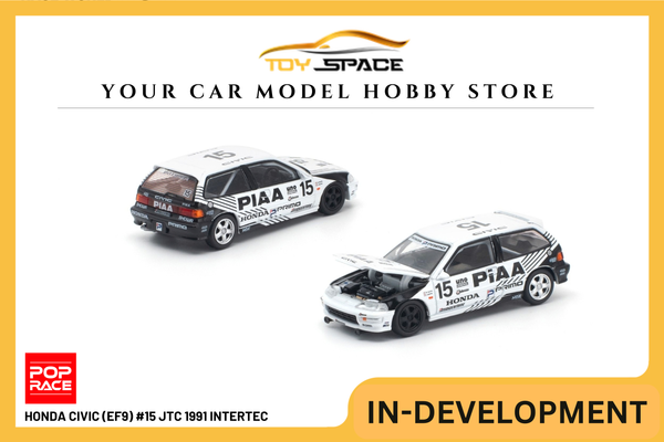 [POP RACE] 1:64 Honda Civic (EF9) #15 JTC 1991 InterTEC