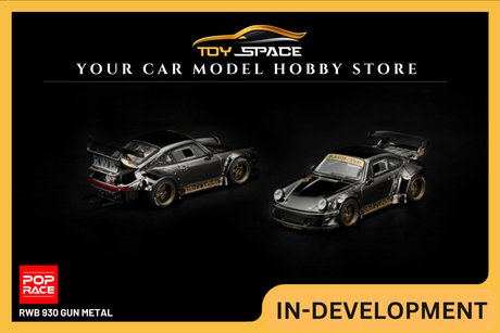 [POP RACE] 1:64 RWB 930 Gun Metal - Toy Space Diecast Online Store Singapore