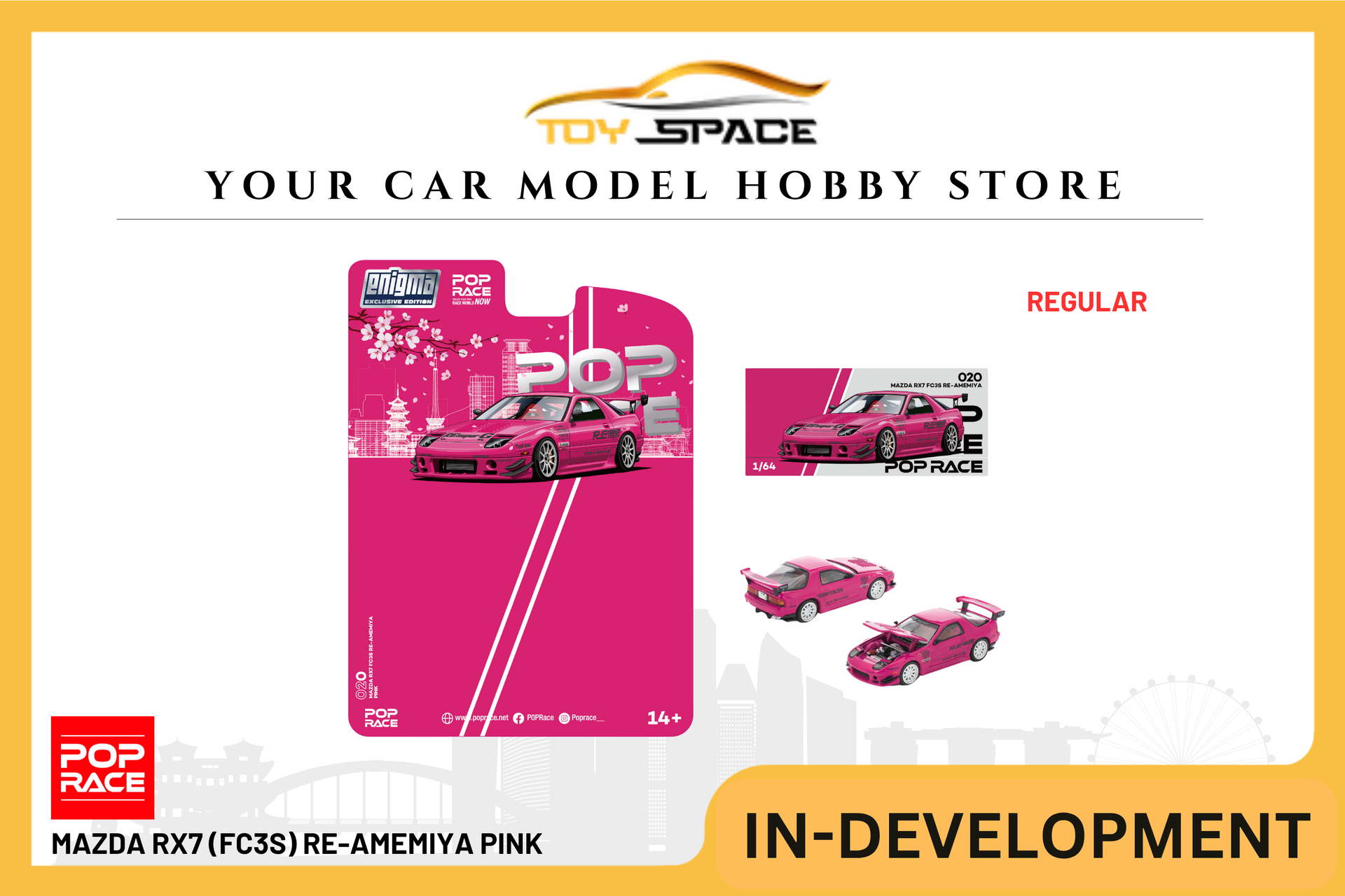 POP RACE] 1:64 Mazda RX7 (FC3S) RE-Amemiya Pink