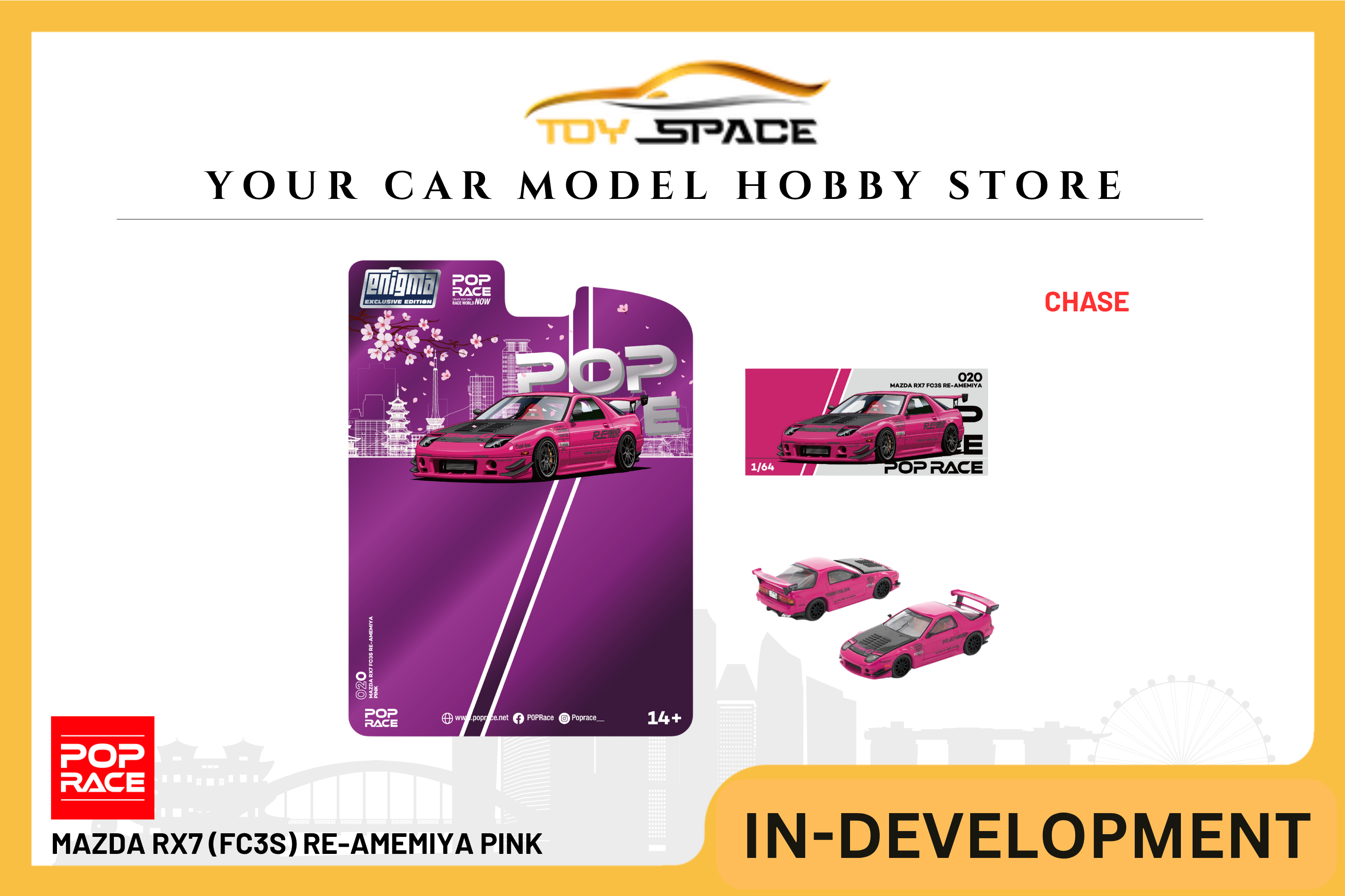 [POP RACE] 1:64 Mazda RX7 (FC3S) RE-Amemiya Pink