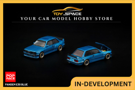 [POP RACE] 1:64 Pandem E30 Blue - Toy Space Diecast Online Store Singapore