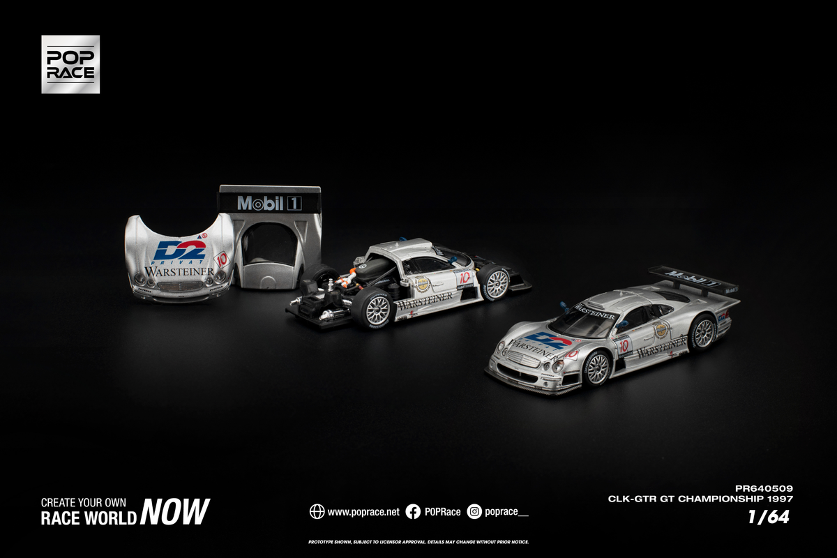 [POP RACE] 1:64 Mercedes-Benz AMG CLK GTR FIA GT Championship 1997 - Toy Space Diecast Online Store Singapore