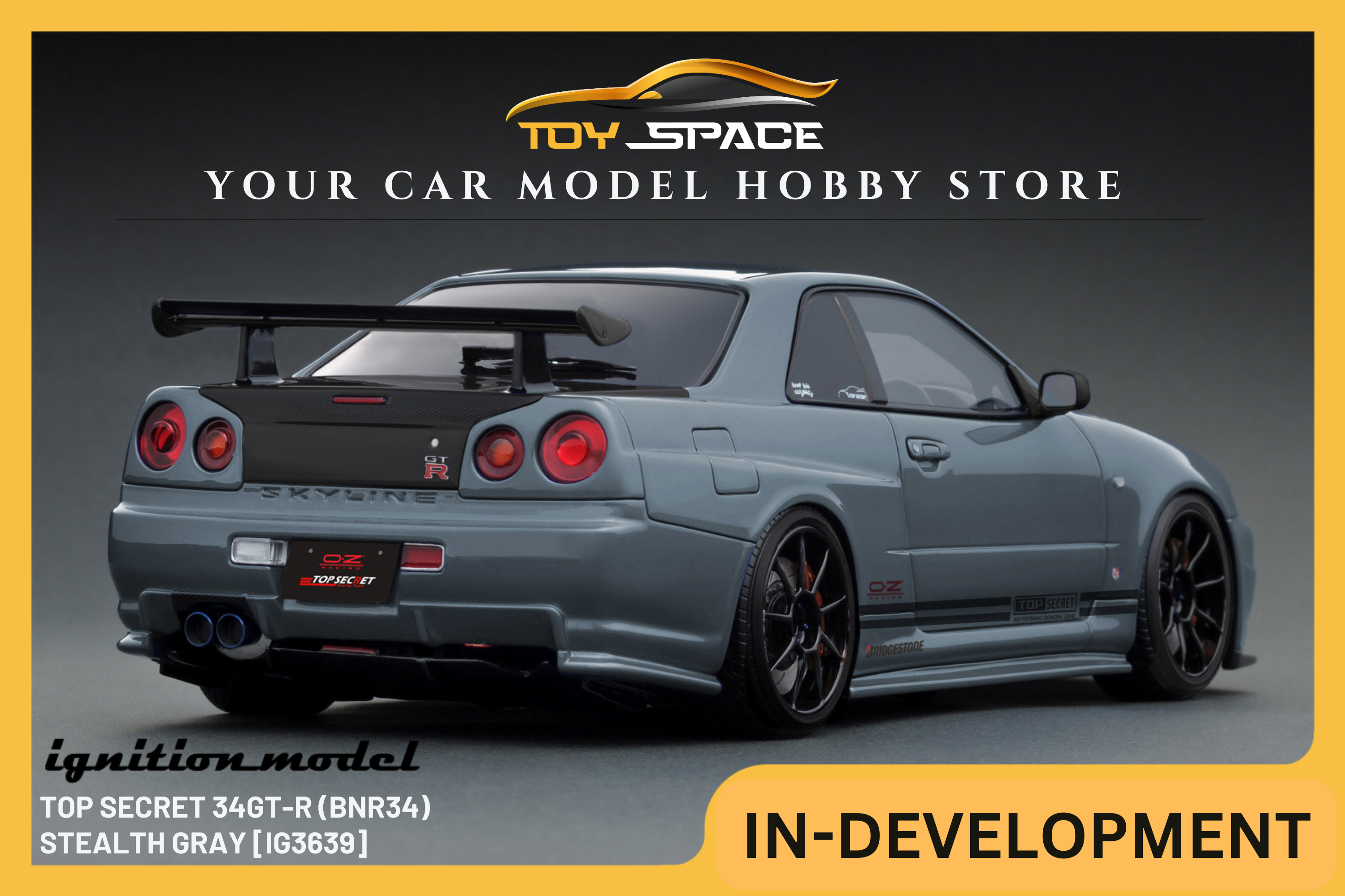 [IGNITION MODEL] 1:18 TOP SECRET 34GT-R (BNR34) Stealth Gray [IG3639]