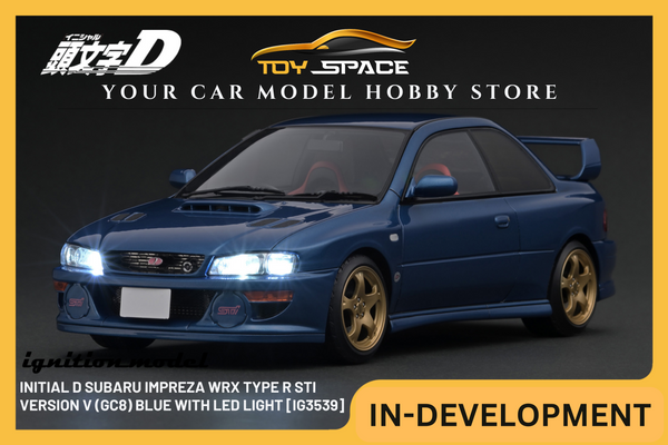 [IGNITION MODEL] 1:18 INITIAL D Subaru Impreza WRX Type R Sti Version V (GC8) Blue With LED light [IG3539]