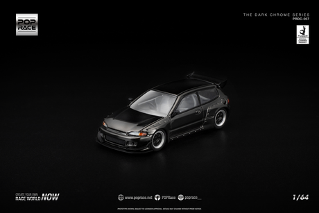 [POP RACE] 1:64 Pandem Civic EG6 Dark Chrome - Toy Space Diecast Online Store Singapore