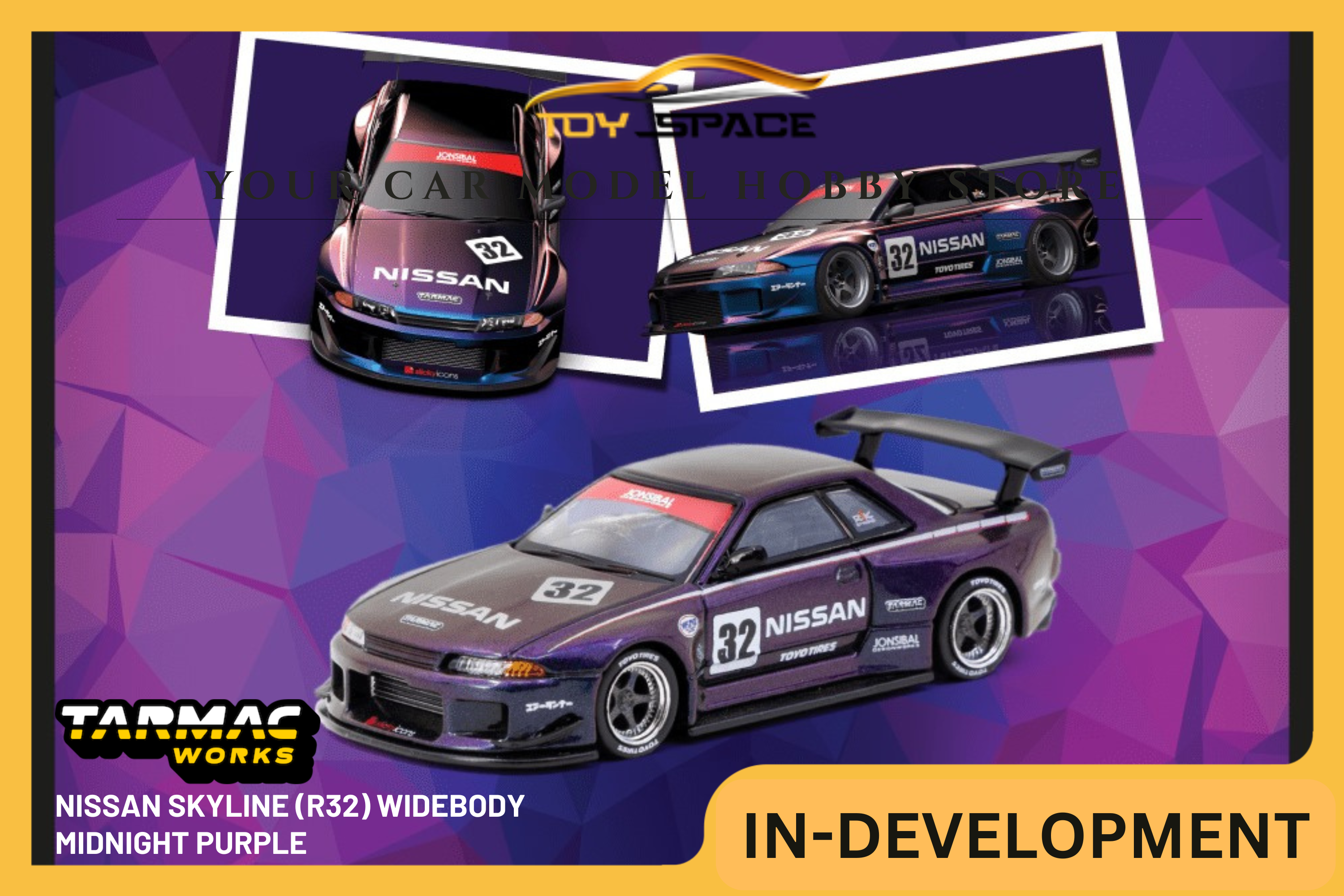 [TARMAC WORKS] 1:64 Nissan Skyline (R32) Widebody Midnight Purple - GLOBAL64