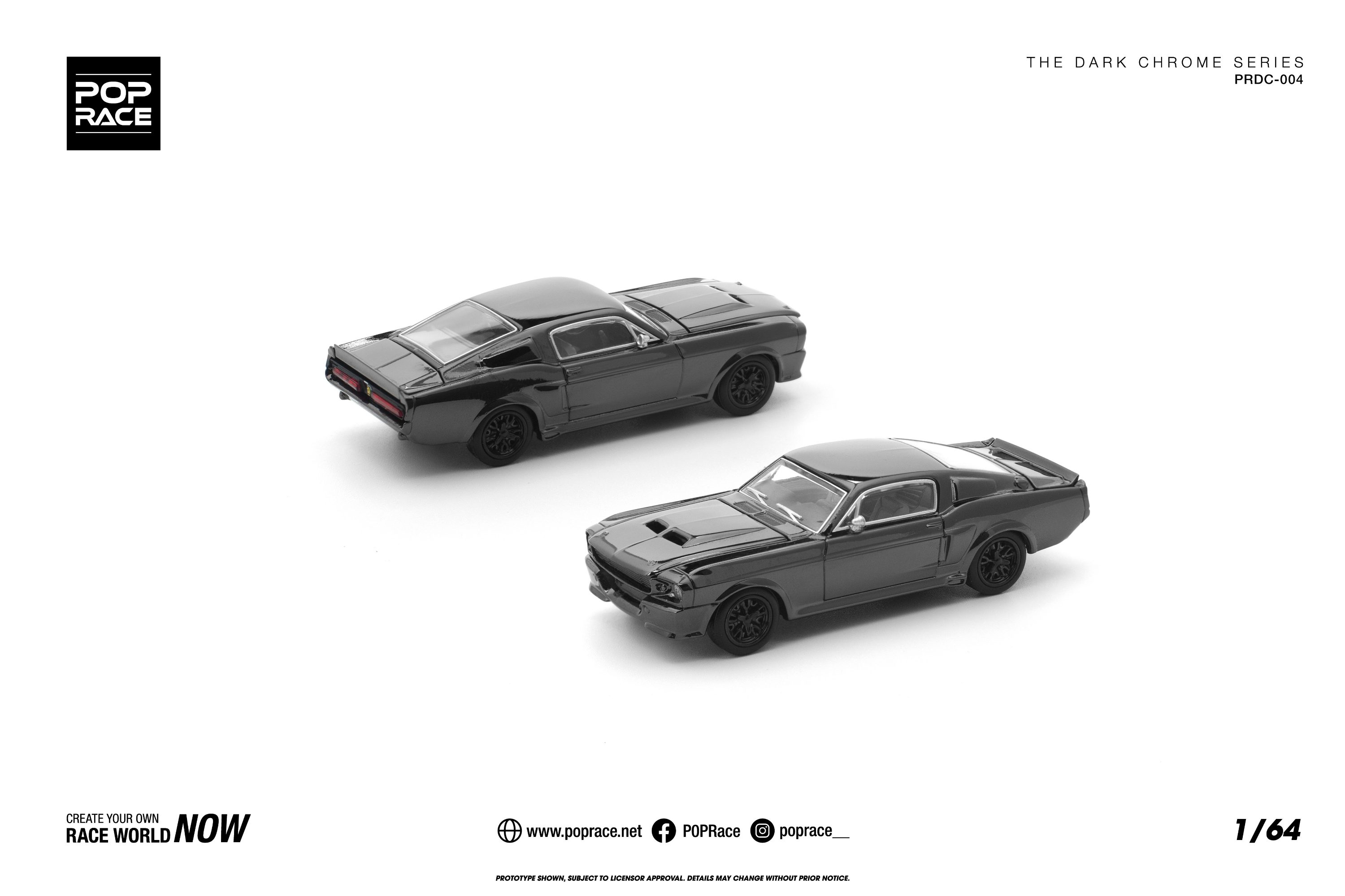 [POP RACE] 1:64 Shelby Mustang GT500 Dark Chrome