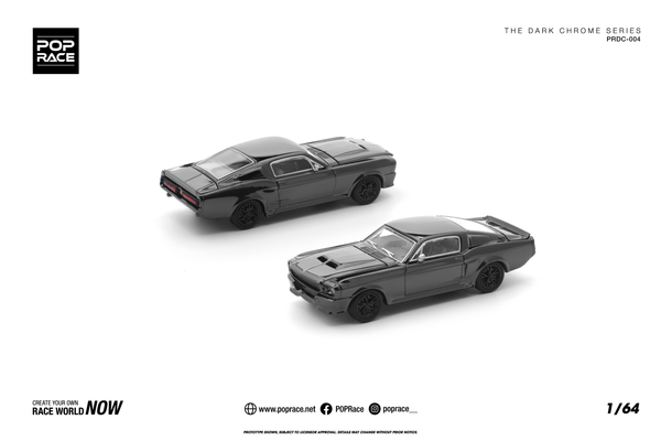 [POP RACE] 1:64 Shelby Mustang GT500 Dark Chrome