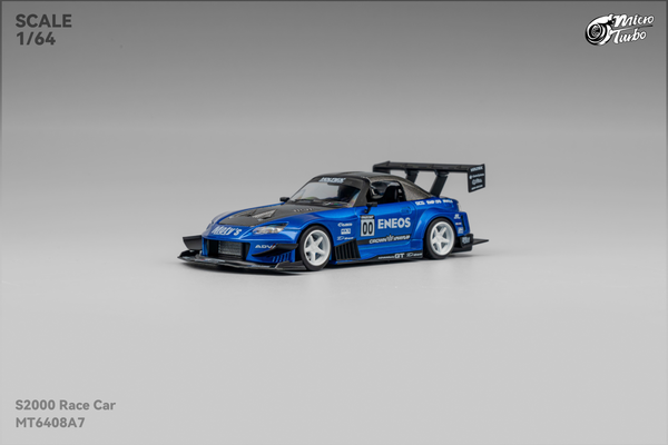 [MICRO TURBO] 1:64 S2000 Race Car Transparent Blue