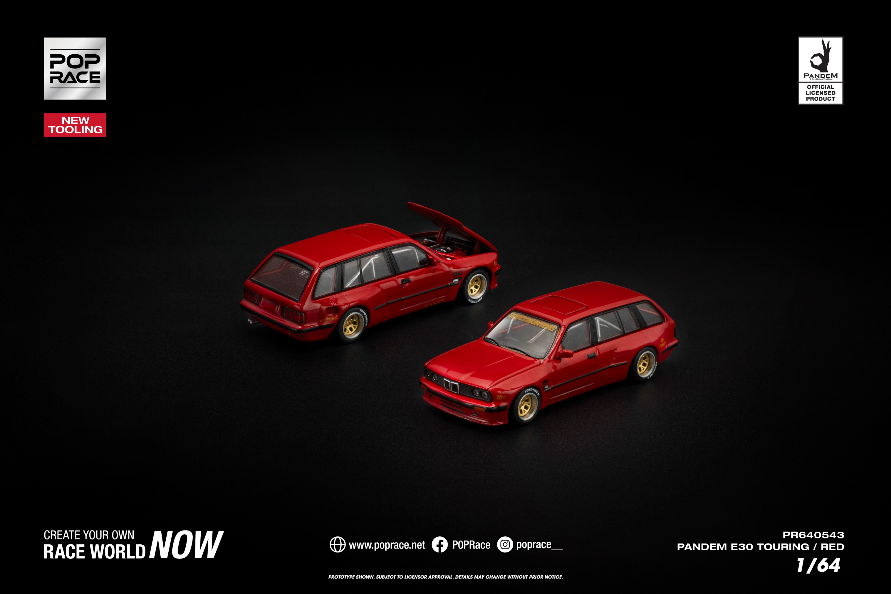 [POP RACE] 1:64 Pandem E30 Touring Red