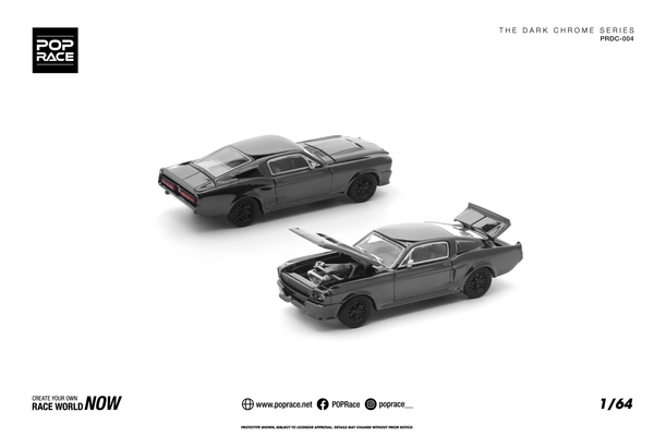 [POP RACE] 1:64 Shelby Mustang GT500 Dark Chrome