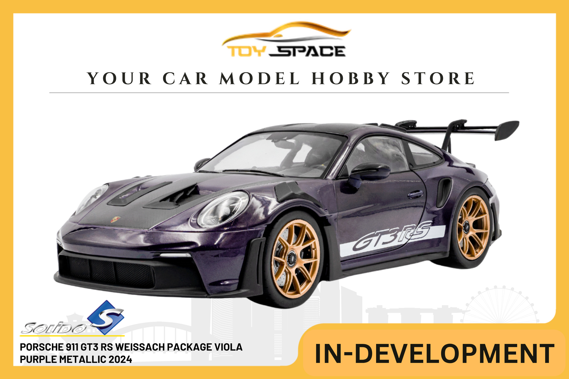 SOLIDO] 1:18 Porsche 911 GT3 RS Weissach Package Viola Purple Metalli