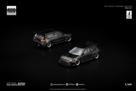 [POP RACE] 1:64 Pandem Civic EG6 Dark Chrome - Toy Space Diecast Online Store Singapore