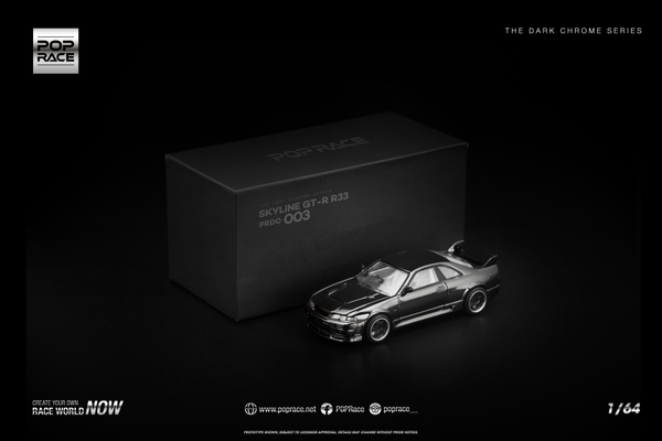[POP RACE] 1:64 R33 GT-R Dark Chrome